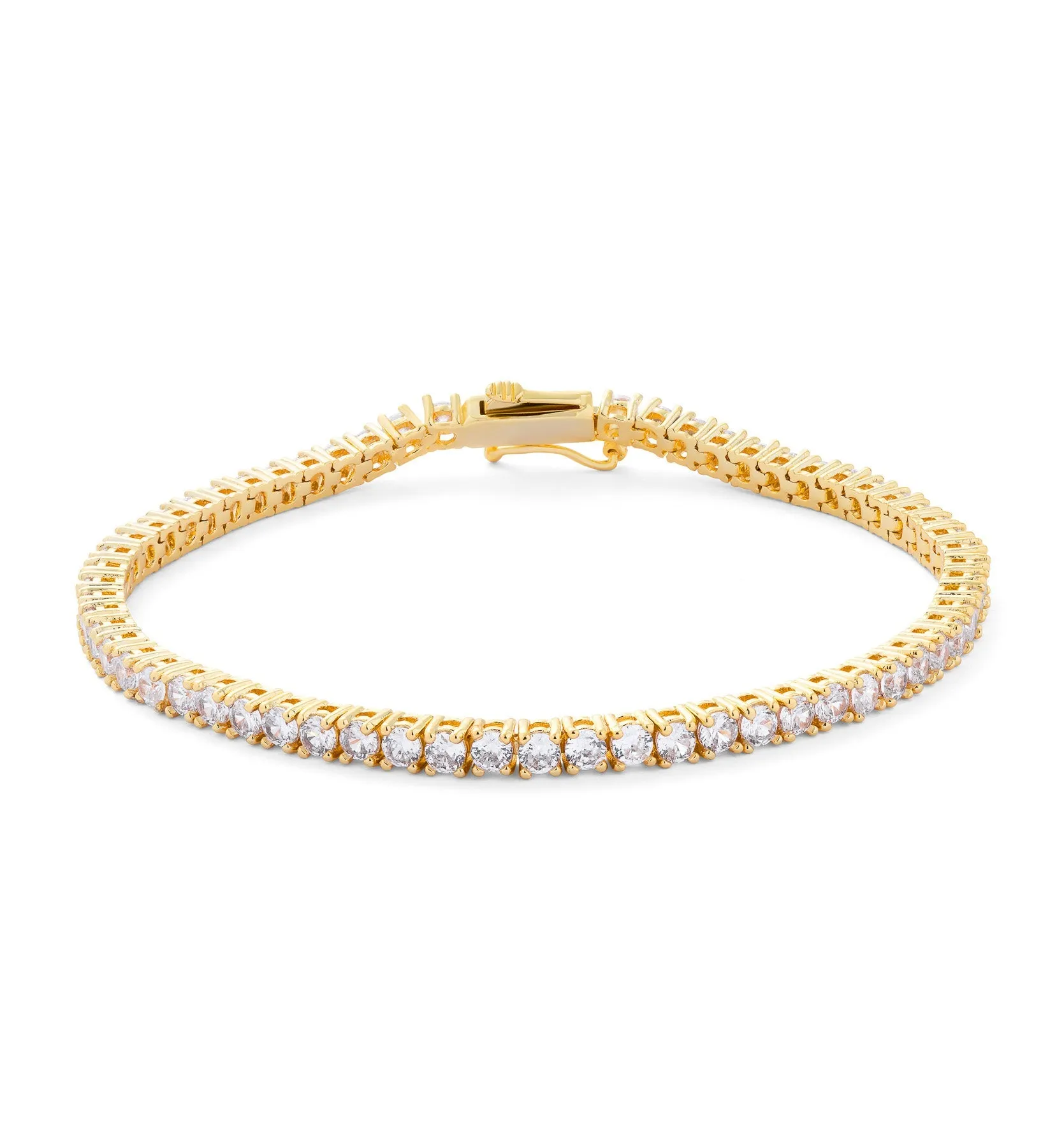18k Gold Vermeil White Topaz Tennis Bracelet: The Kameron