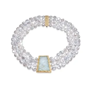 Aquamarine and Pearl Necklace