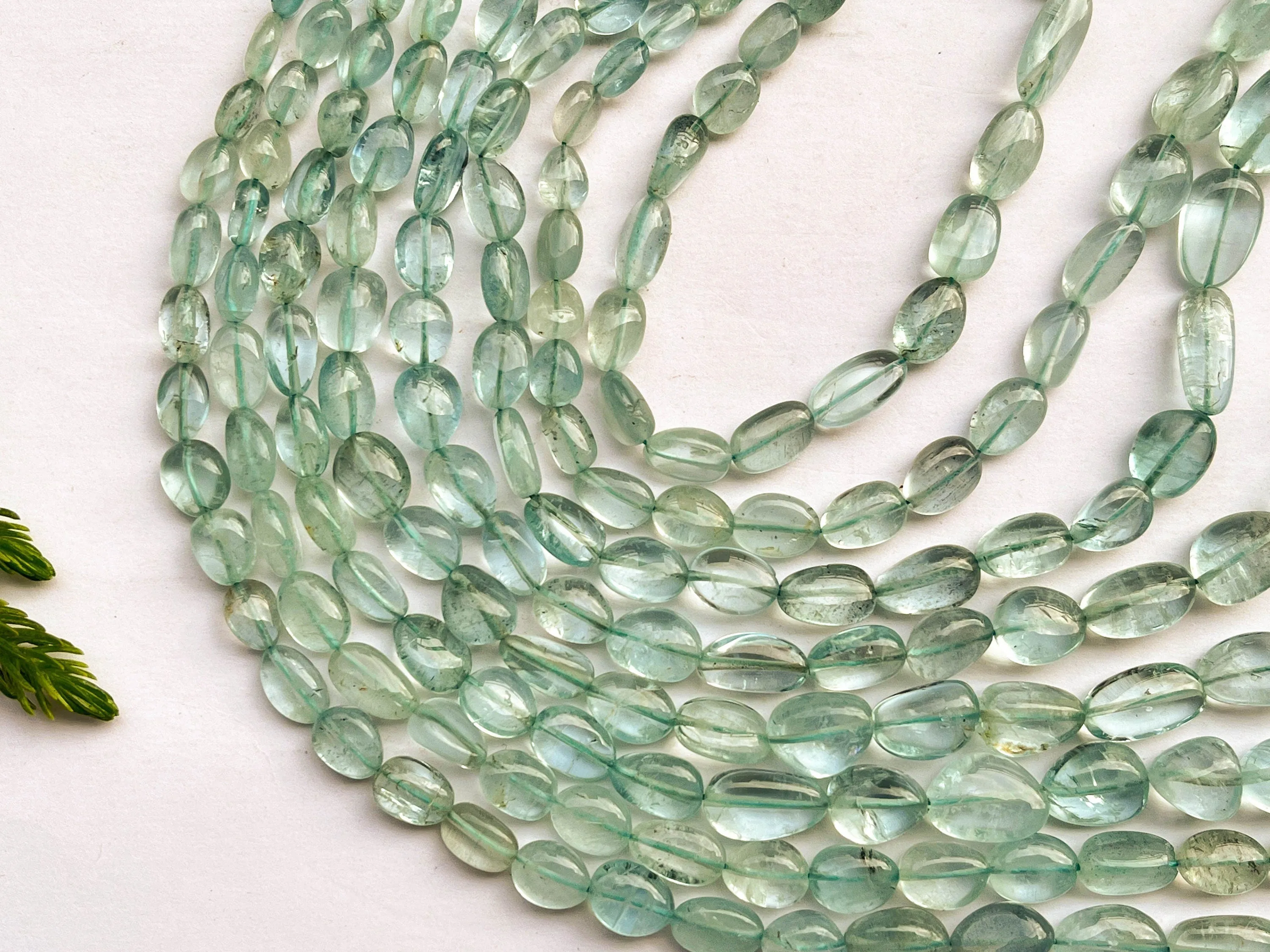 Aquamarine Oval Shape Beads, Natural Aquamarine Gemstone Beads, 4x6mm to 10x12mm, 16 Inch String