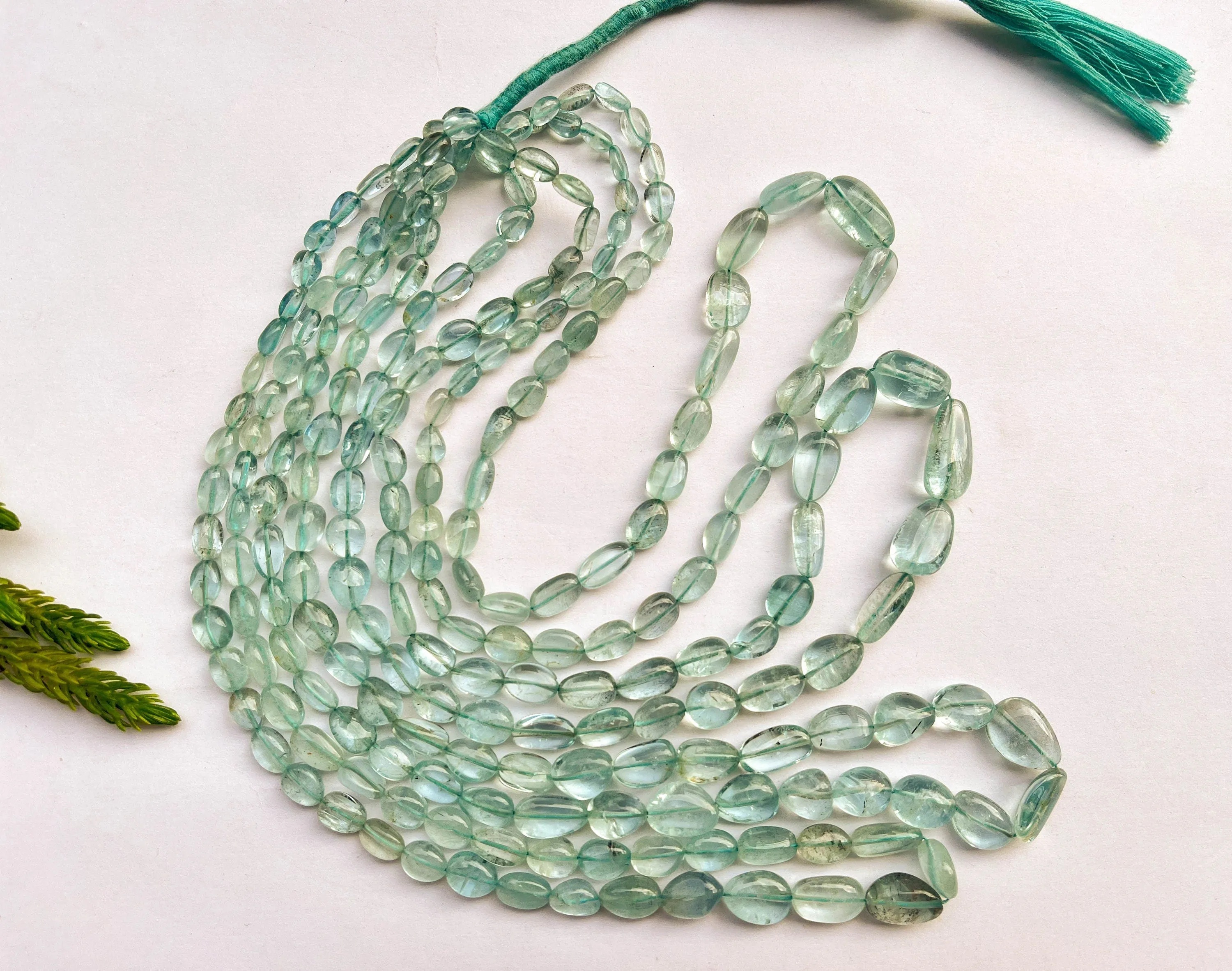 Aquamarine Oval Shape Beads, Natural Aquamarine Gemstone Beads, 4x6mm to 10x12mm, 16 Inch String