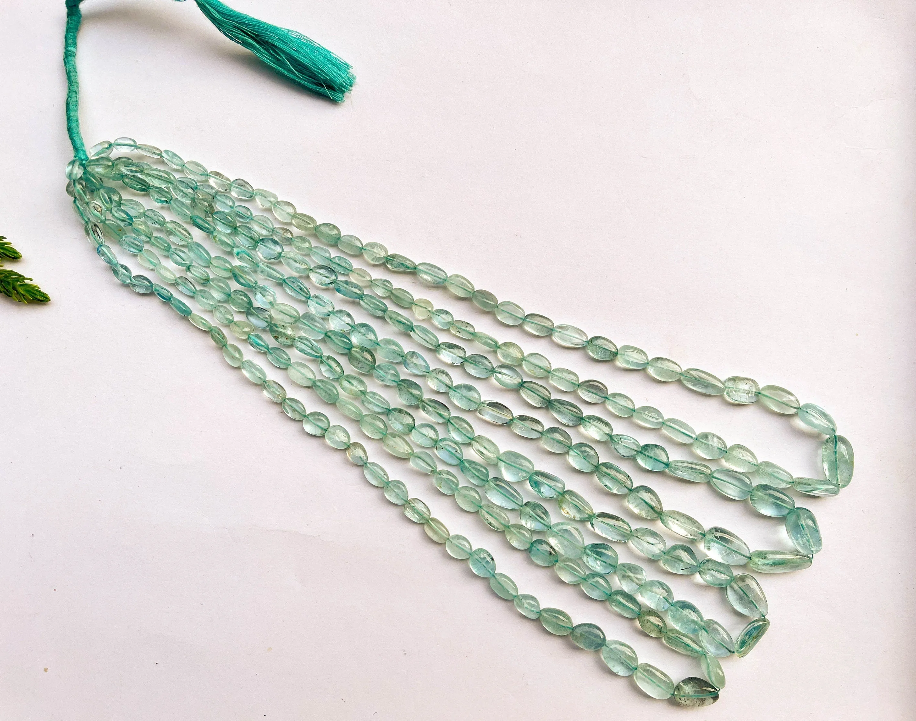 Aquamarine Oval Shape Beads, Natural Aquamarine Gemstone Beads, 4x6mm to 10x12mm, 16 Inch String