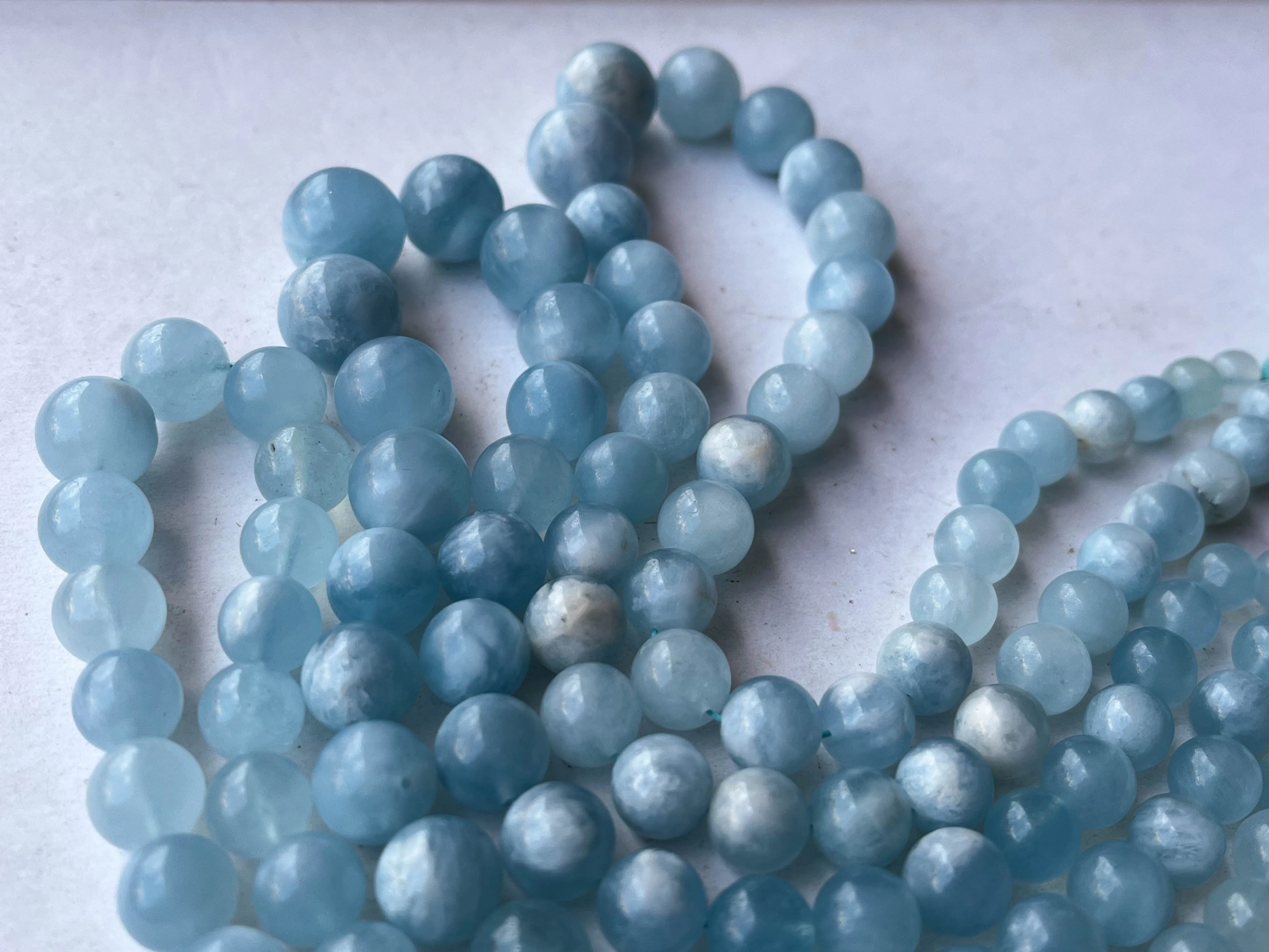 Aquamarine Smooth Spherical shape beads
