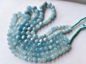 Aquamarine Smooth Spherical shape beads