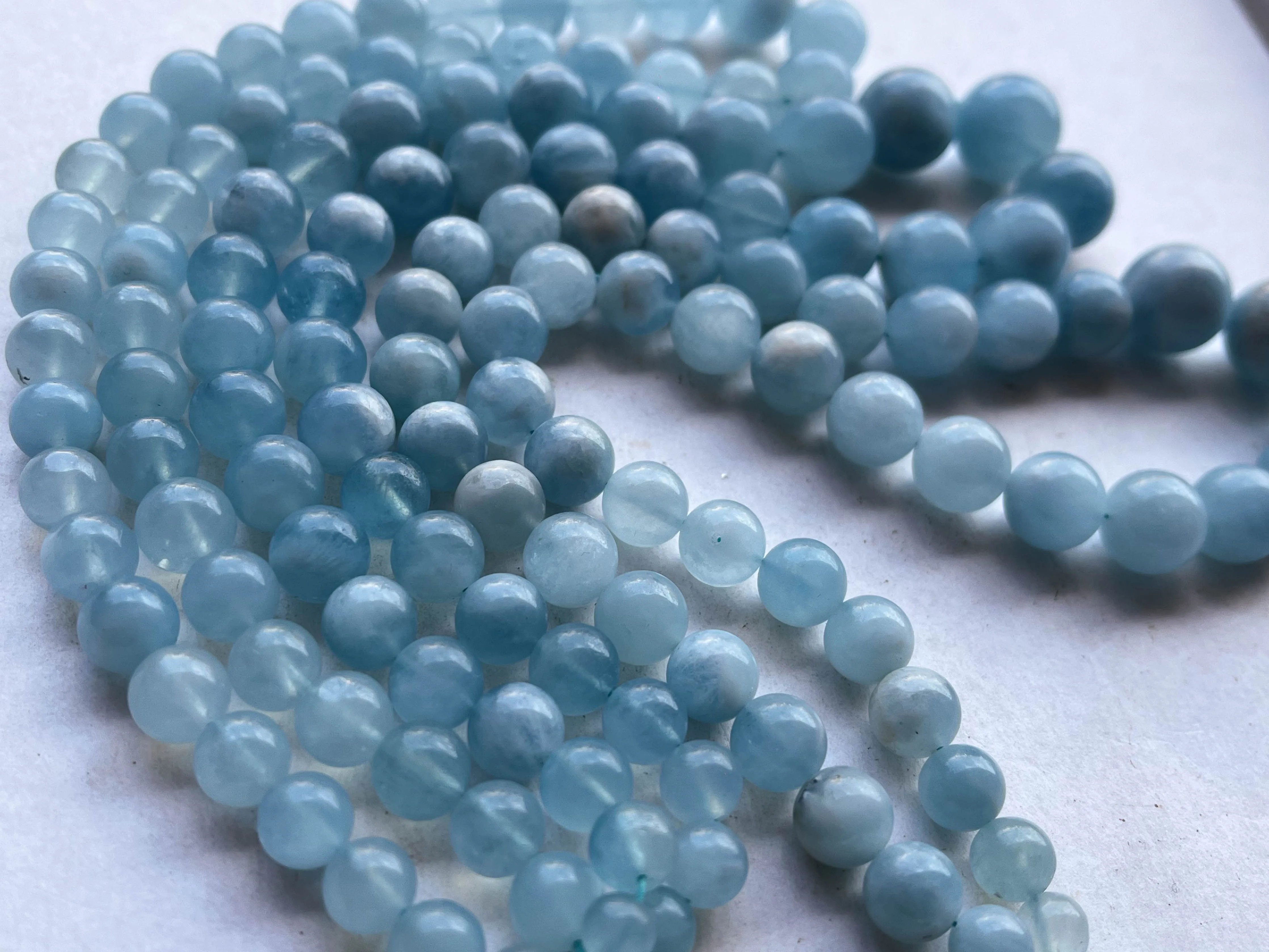 Aquamarine Smooth Spherical shape beads