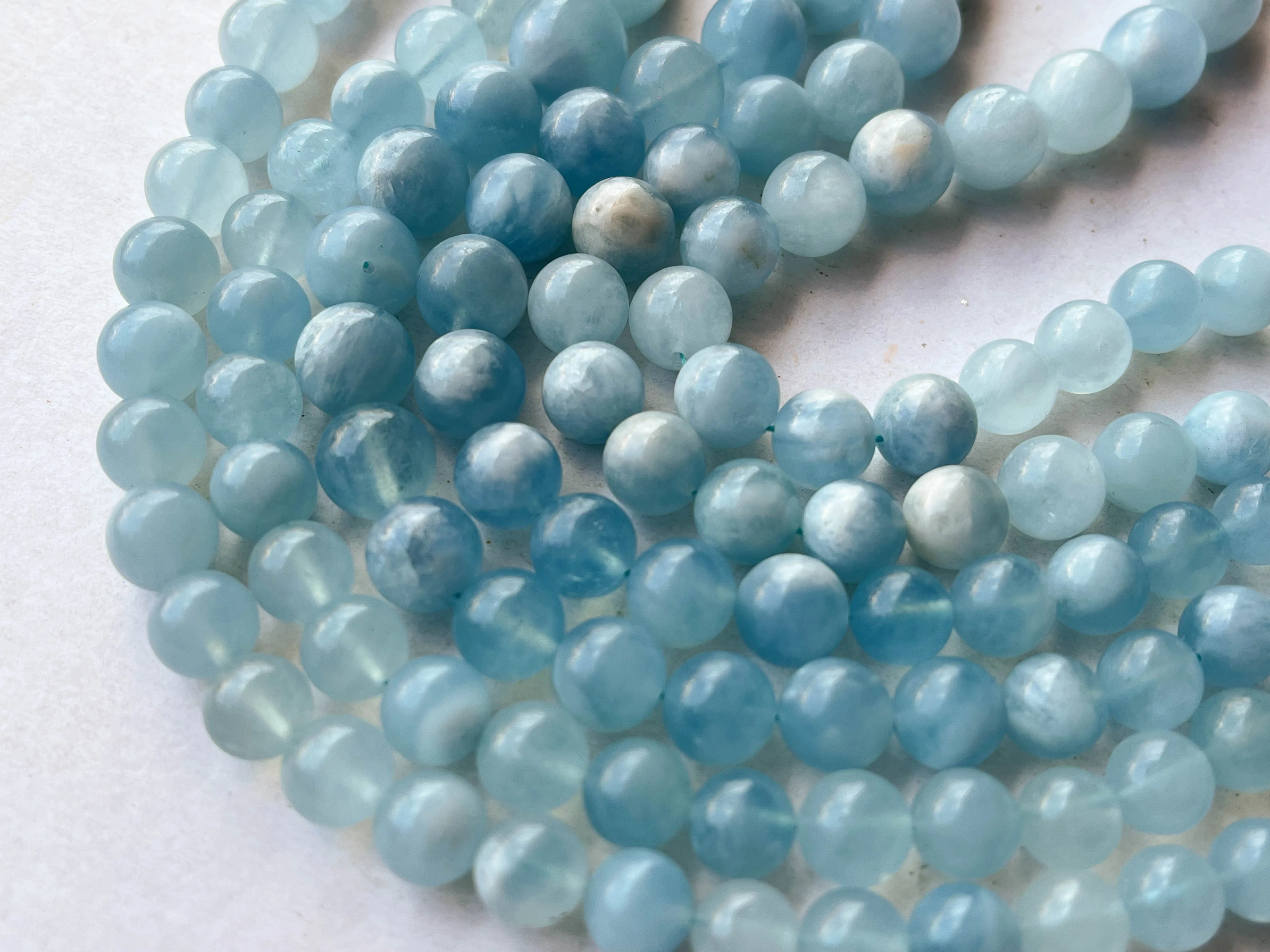 Aquamarine Smooth Spherical shape beads