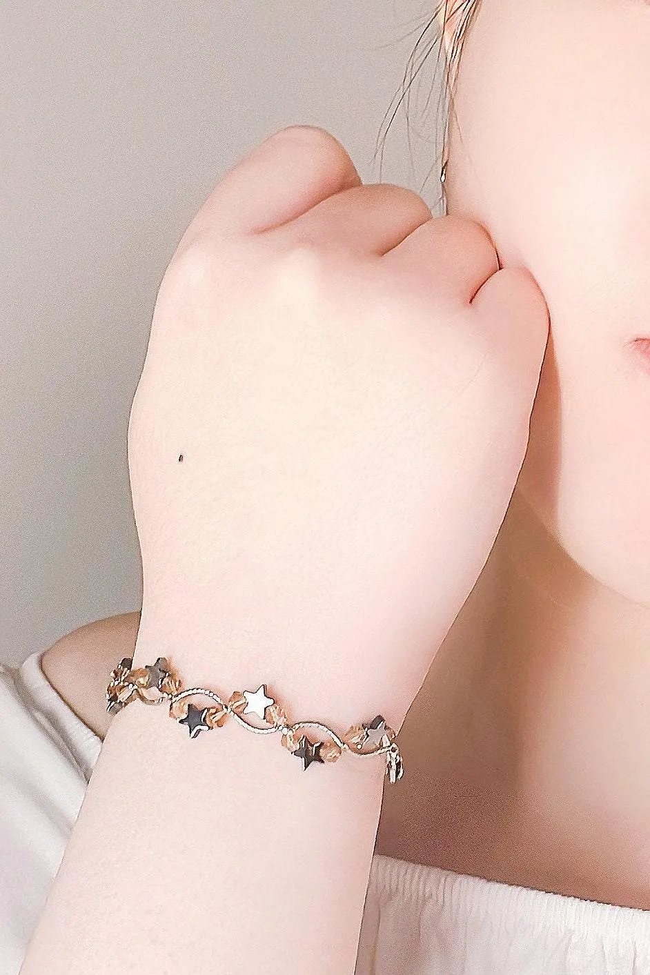 Brown Topaz Star Crystal Bracelet