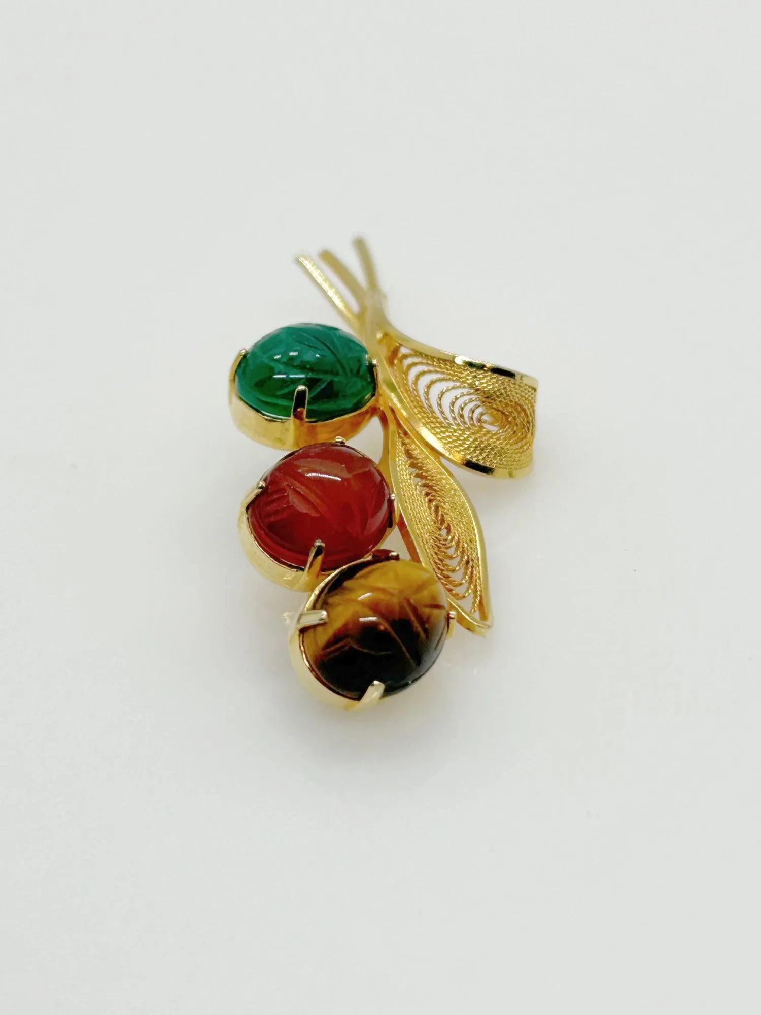 Burt Cassell 1/20th 12K Semi Precious Scarab Brooch