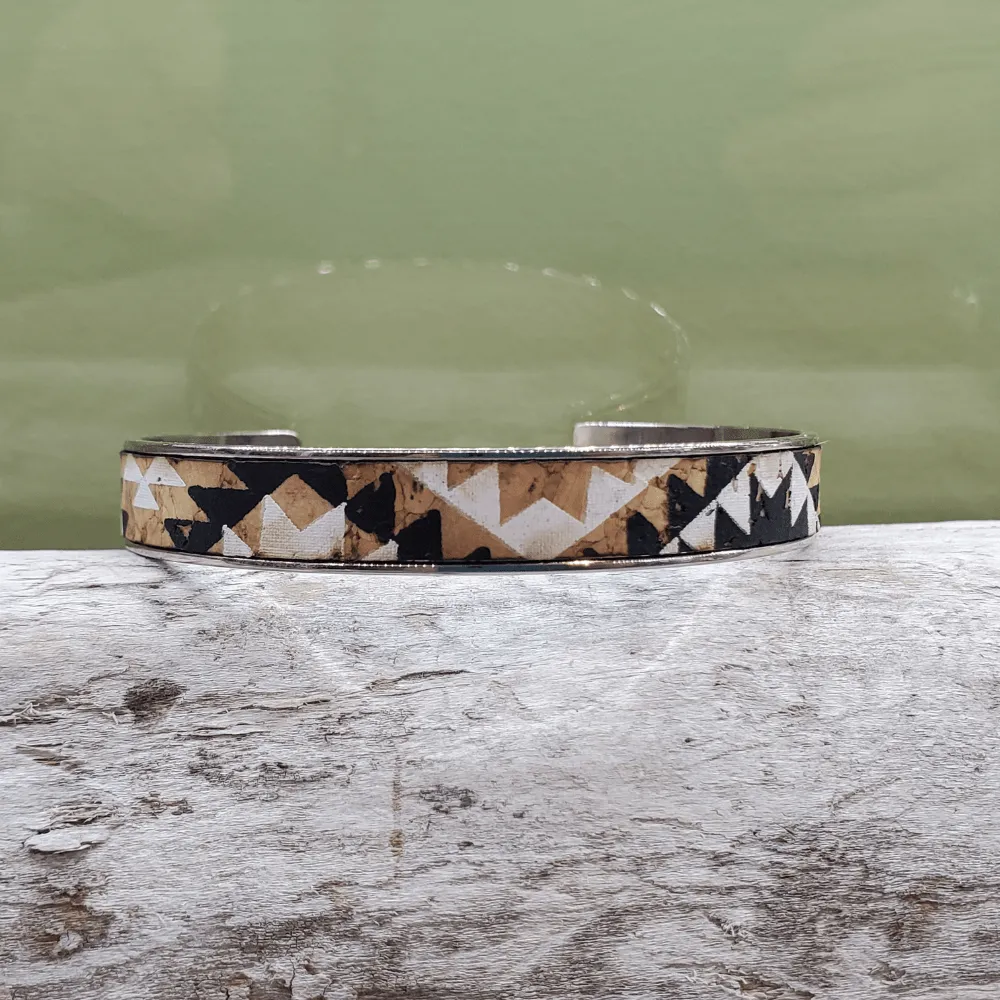 Cork Silver Skinny Cuff Bracelet