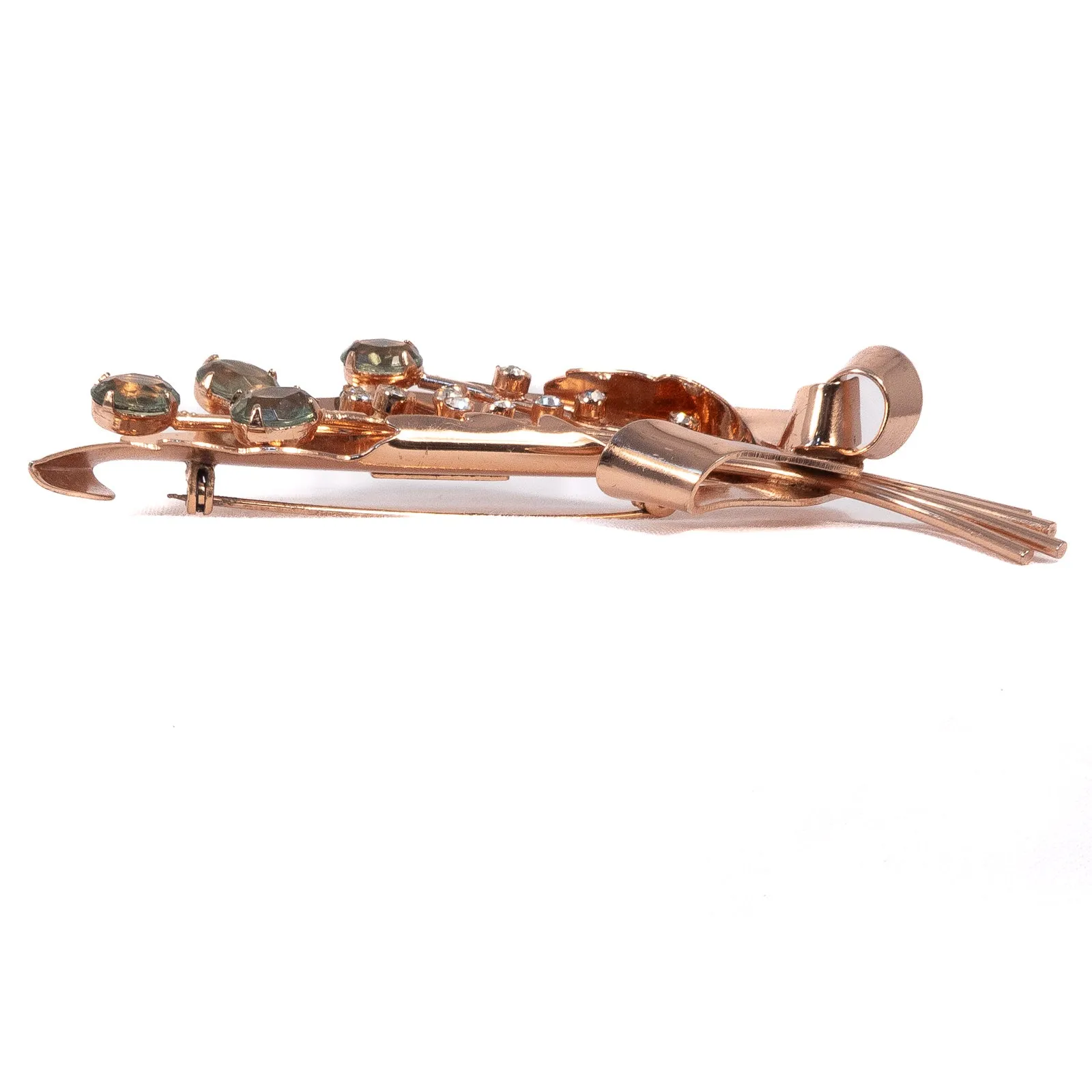 CoroCraft Sterling Floral Bow Brooch