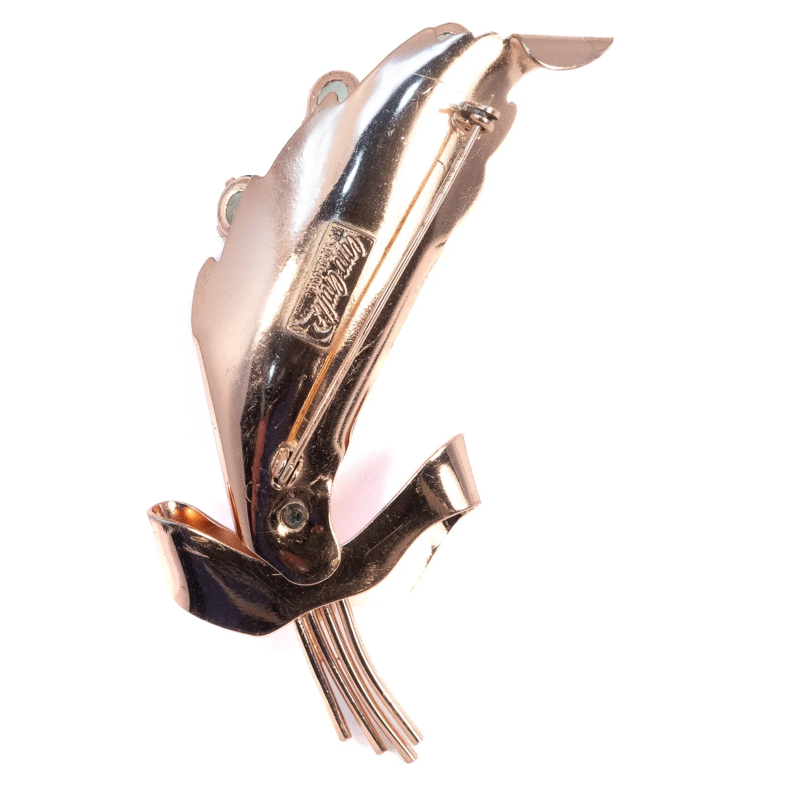 CoroCraft Sterling Floral Bow Brooch