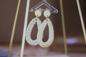 Cream Rattan Earrings