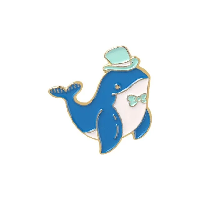 Cute Cartoon Whale Brooch