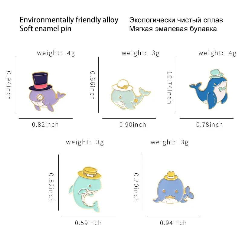 Cute Cartoon Whale Brooch