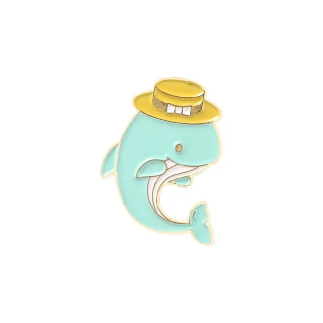 Cute Cartoon Whale Brooch