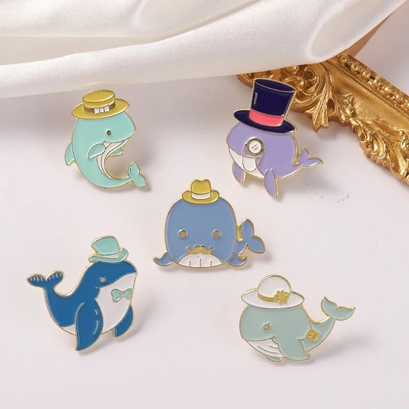 Cute Cartoon Whale Brooch