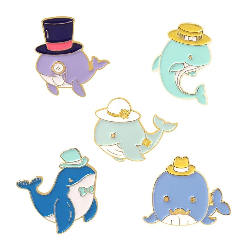 Cute Cartoon Whale Brooch