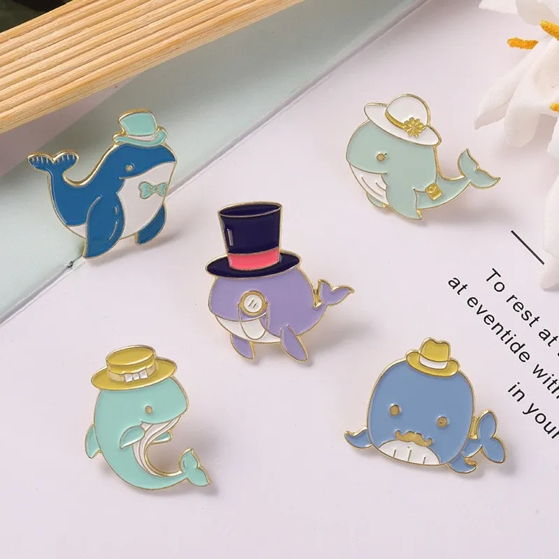 Cute Cartoon Whale Brooch