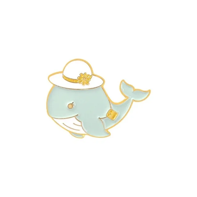 Cute Cartoon Whale Brooch
