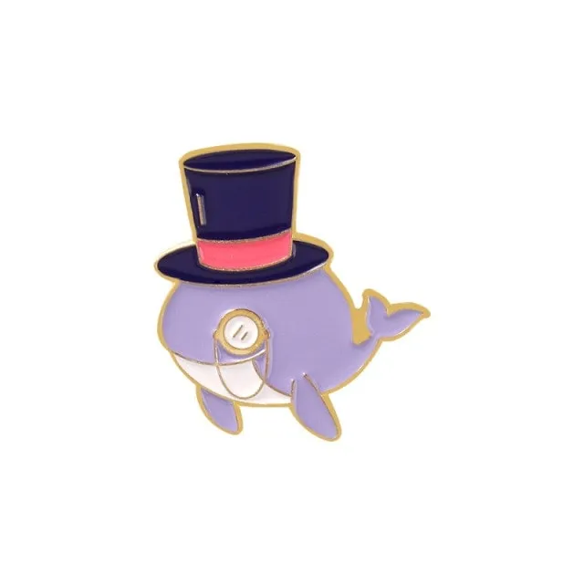Cute Cartoon Whale Brooch