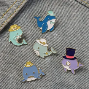 Cute Cartoon Whale Brooch