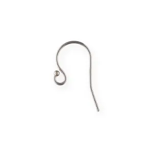 Earring Findings, Round Wire with Ball and Loop 21mm Long, Sterling Silver (1 Pair)