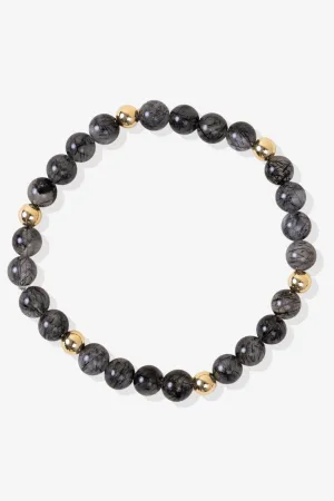 Elevated Protection Bracelet with REAL Gold Beads and Rutilitated Quartz