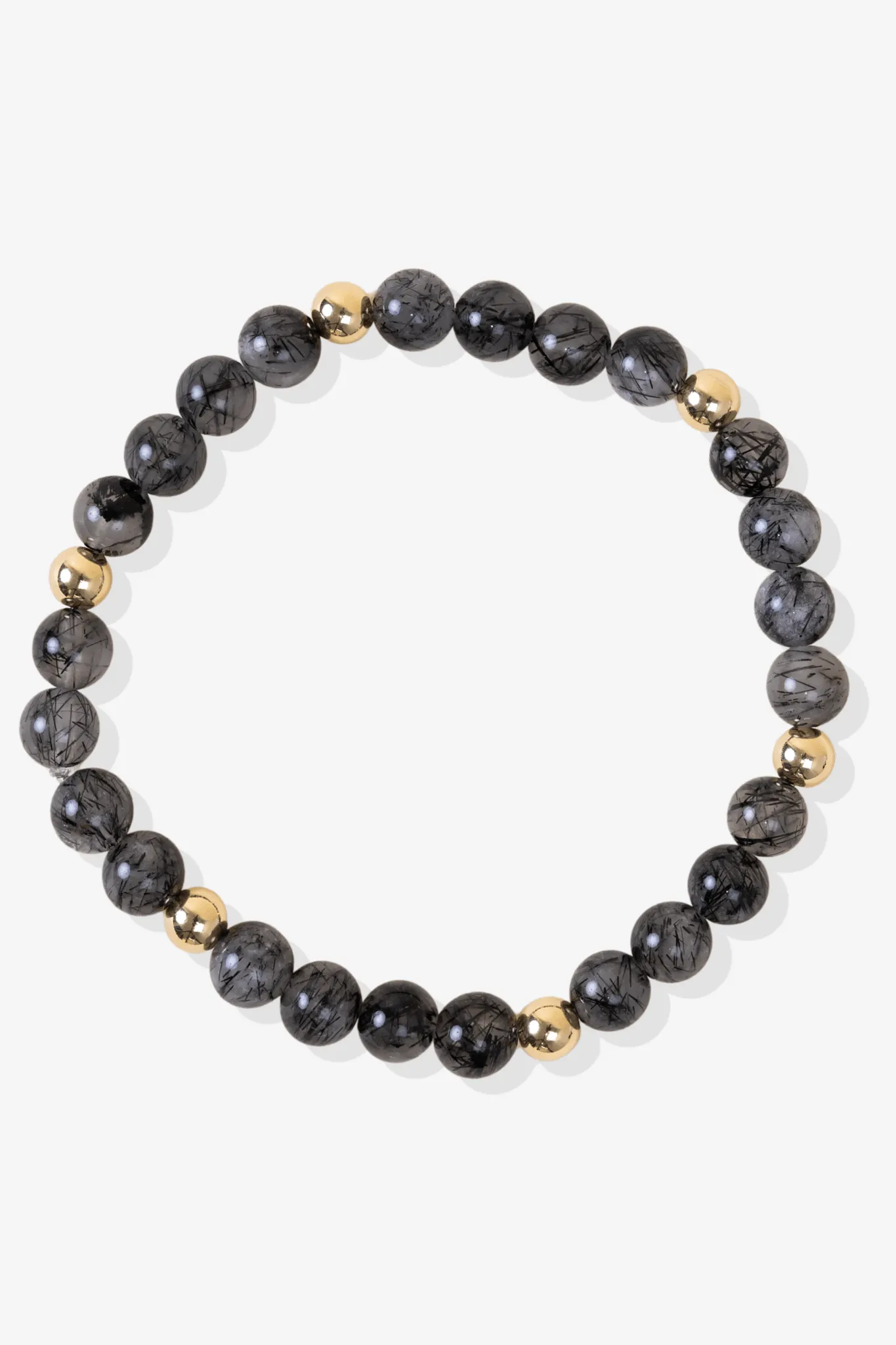 Elevated Protection Bracelet with REAL Gold Beads and Rutilitated Quartz