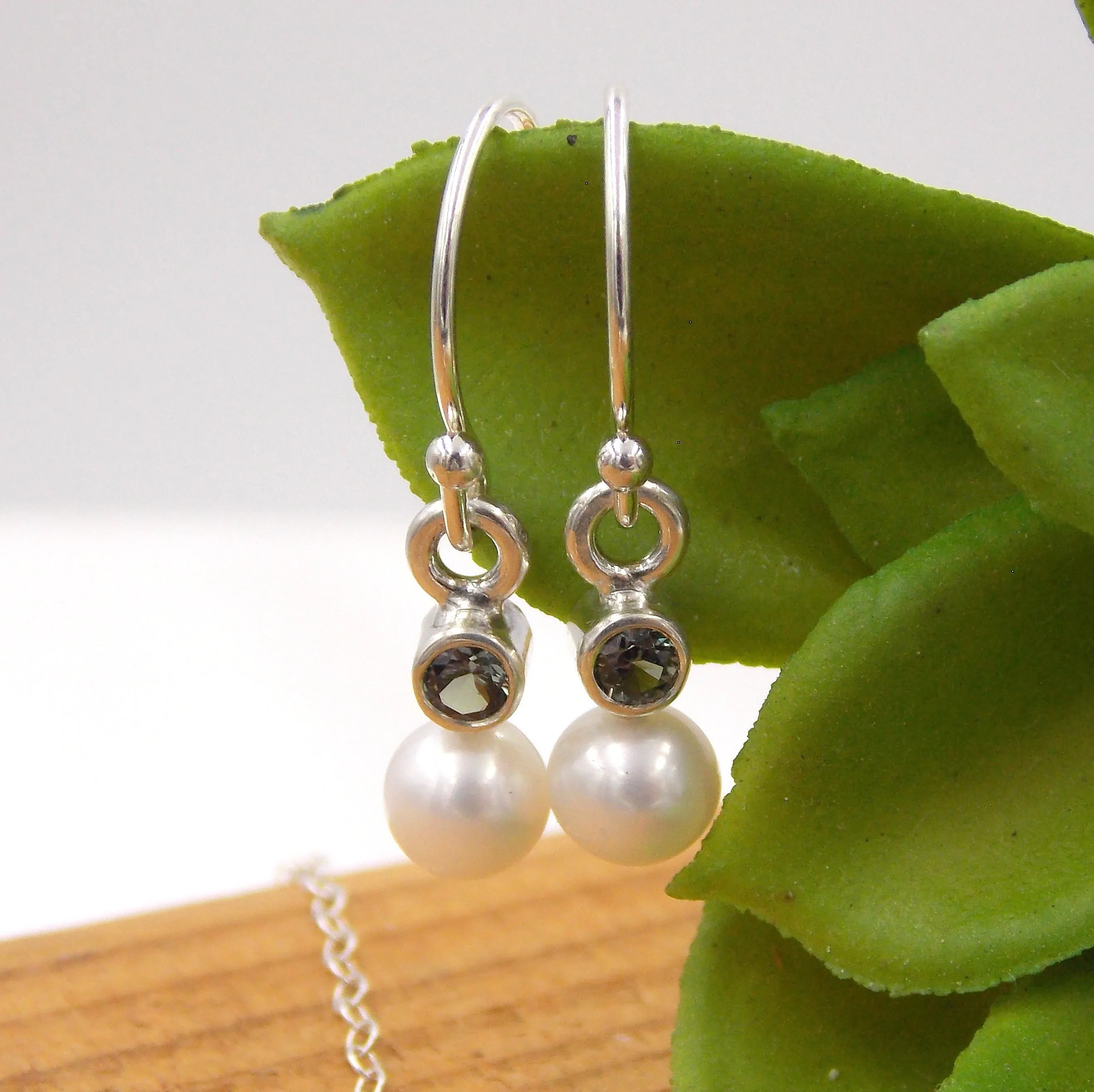 Freshwater Pearl Birthstone Drop Earrings- Sterling Silver