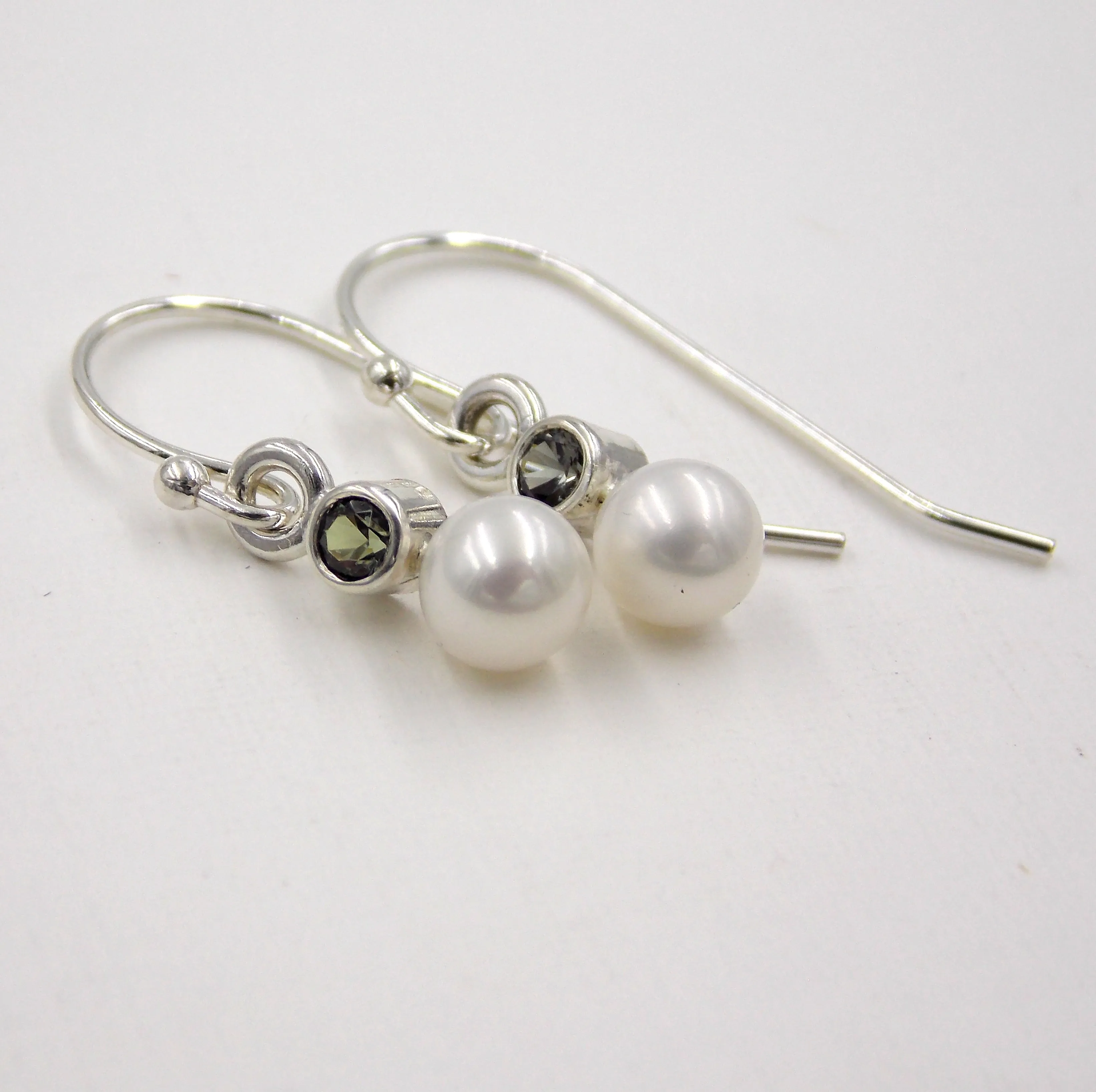 Freshwater Pearl Birthstone Drop Earrings- Sterling Silver