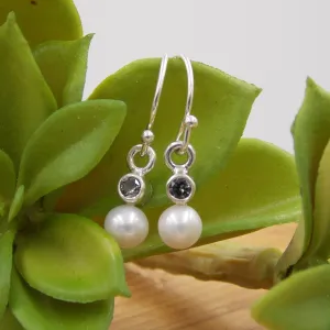 Freshwater Pearl Birthstone Drop Earrings- Sterling Silver