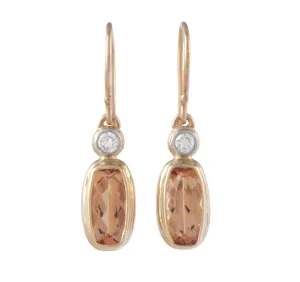Imperial Topaz & Diamond Earrings