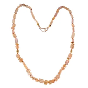 Imperial Topaz & High Karat Gold Beaded Necklace