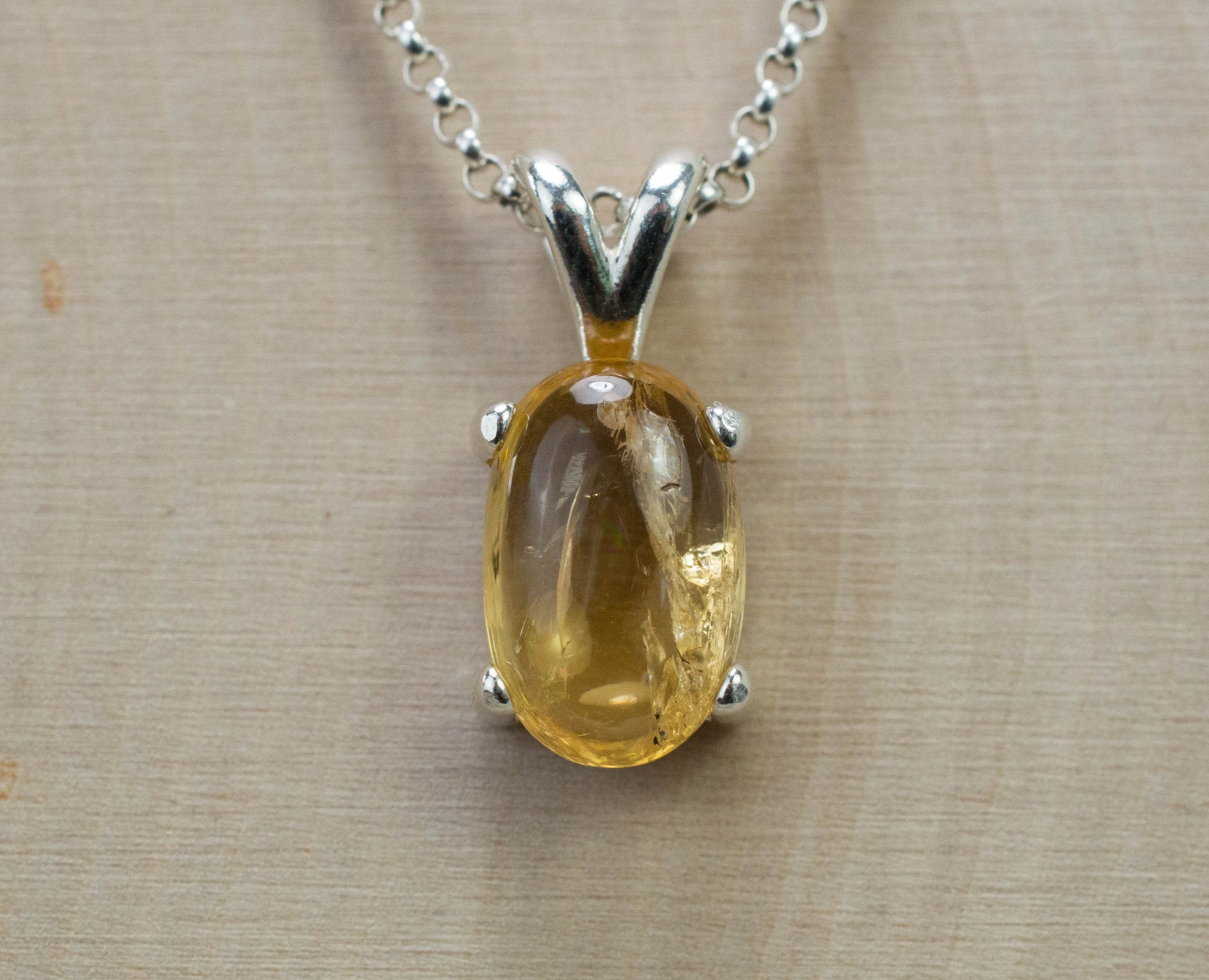 Imperial Topaz Pendant; Genuine Untreated Brazilian Topaz; 4.315cts