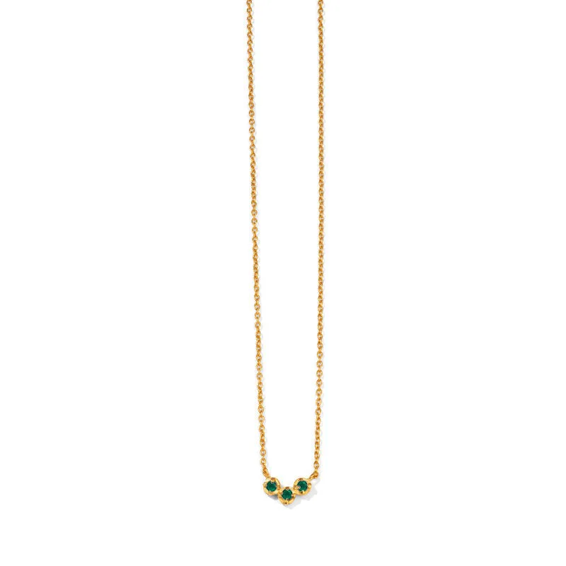 Orion Necklace, Emerald, 9kt Yellow Gold