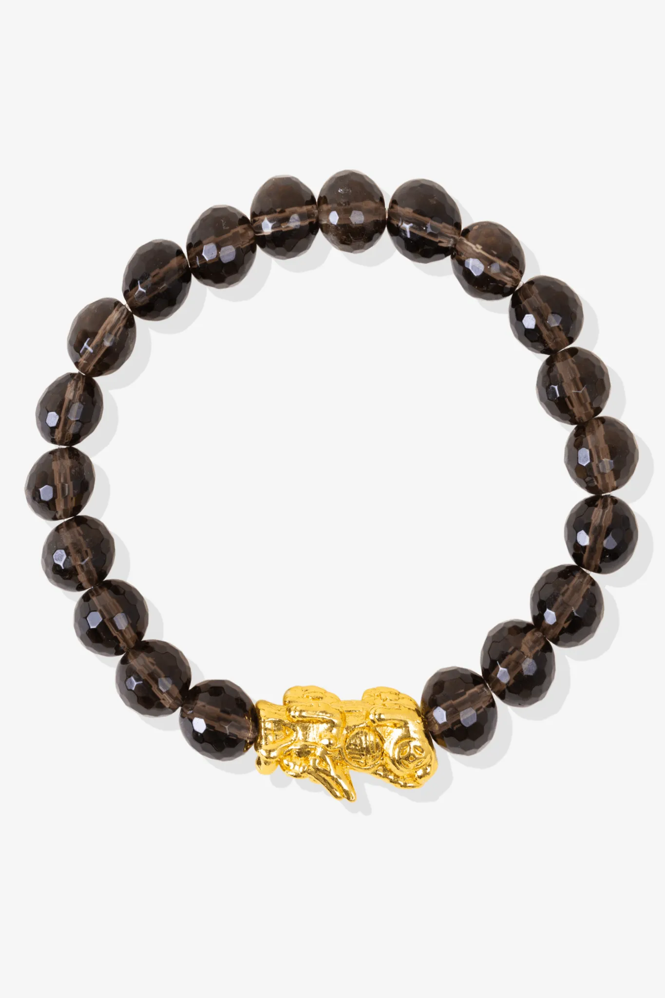 Smoky Quartz Fortune Pixiu Feng Shui Bracelet