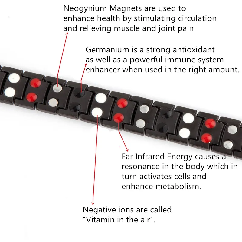 Stainless Steel Yellow Carbon Fiber Magnetic Bracelet