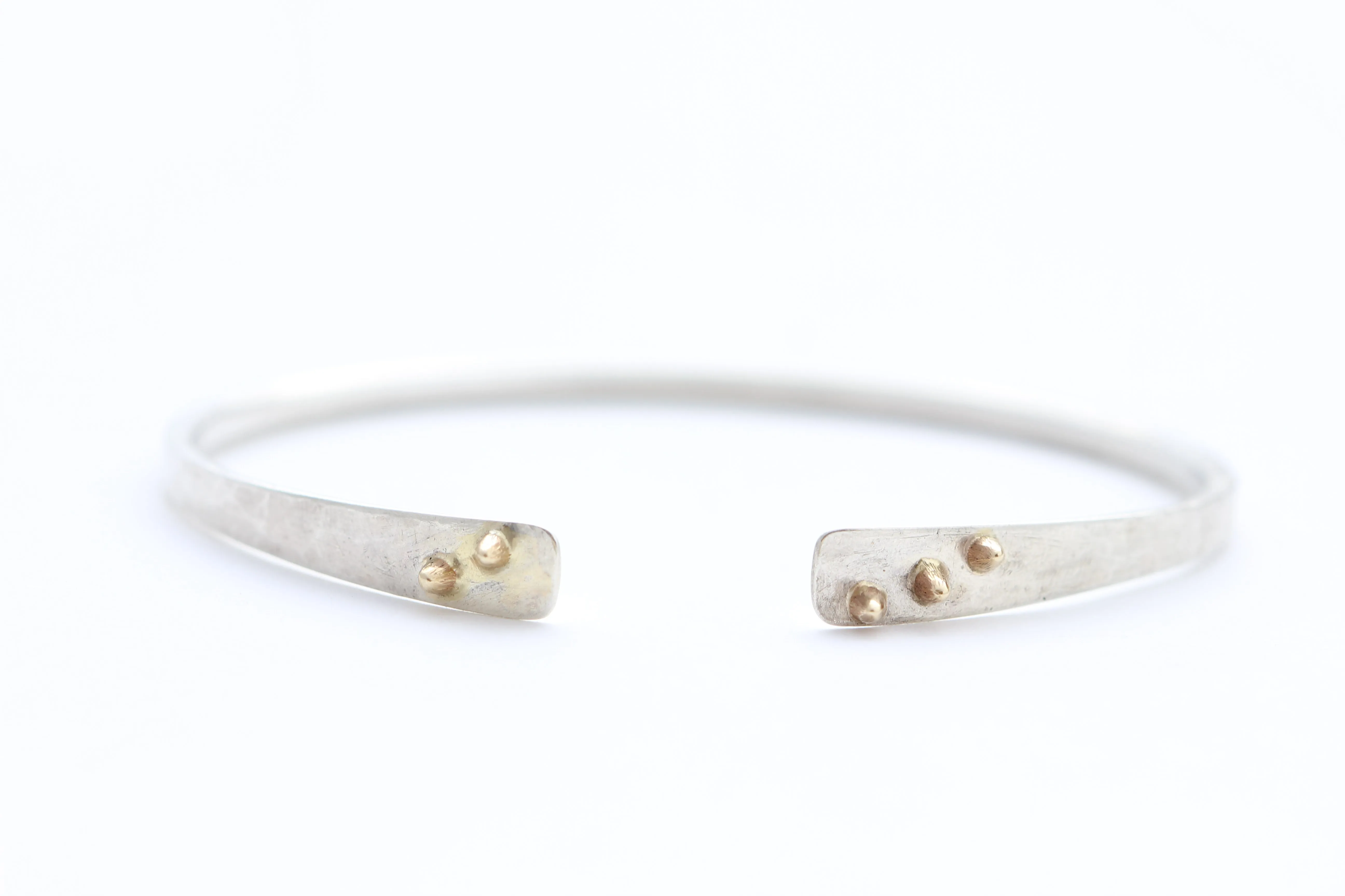 The Strong Mountains - Sterling silver bracelet with 14k yellow gold accents