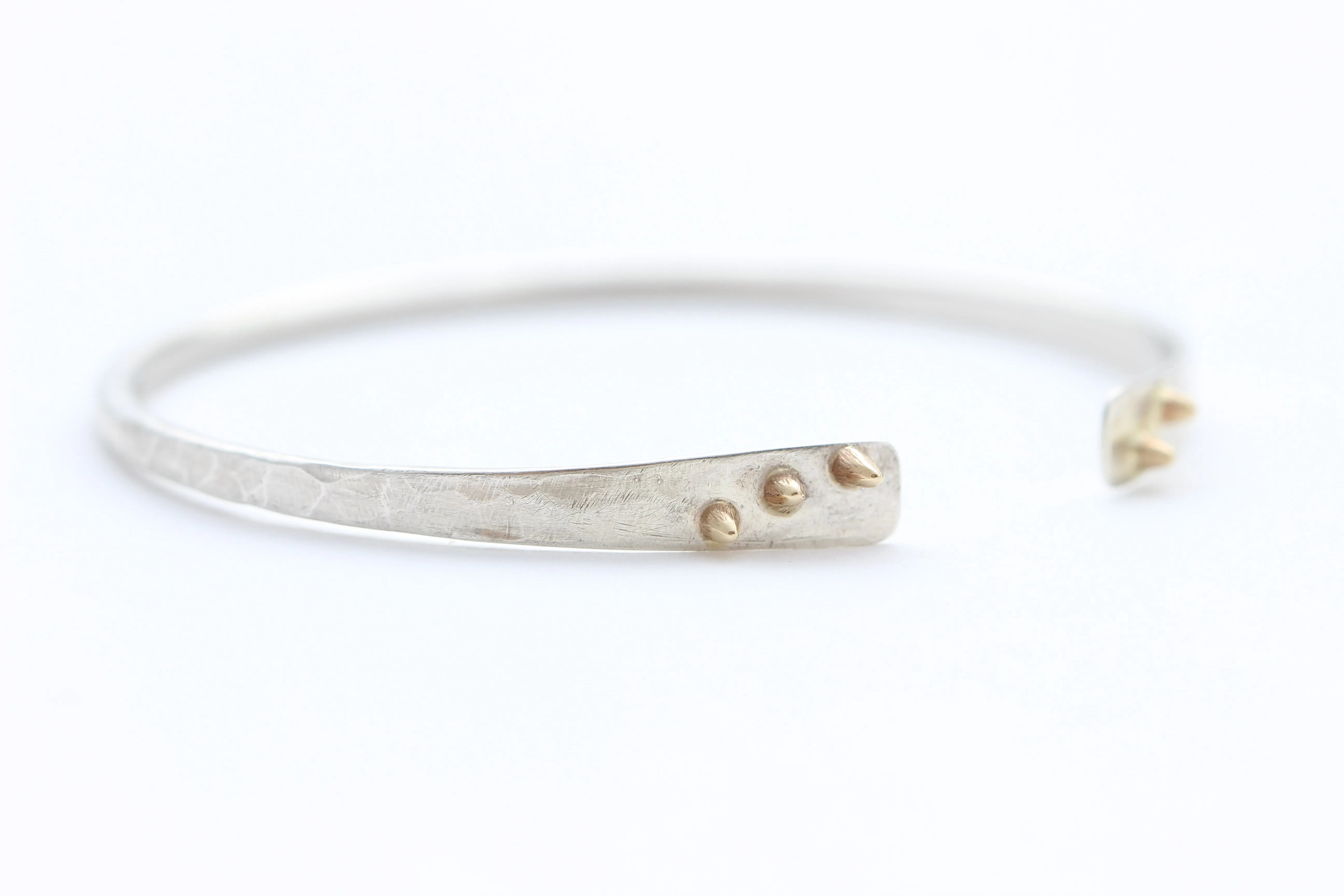 The Strong Mountains - Sterling silver bracelet with 14k yellow gold accents