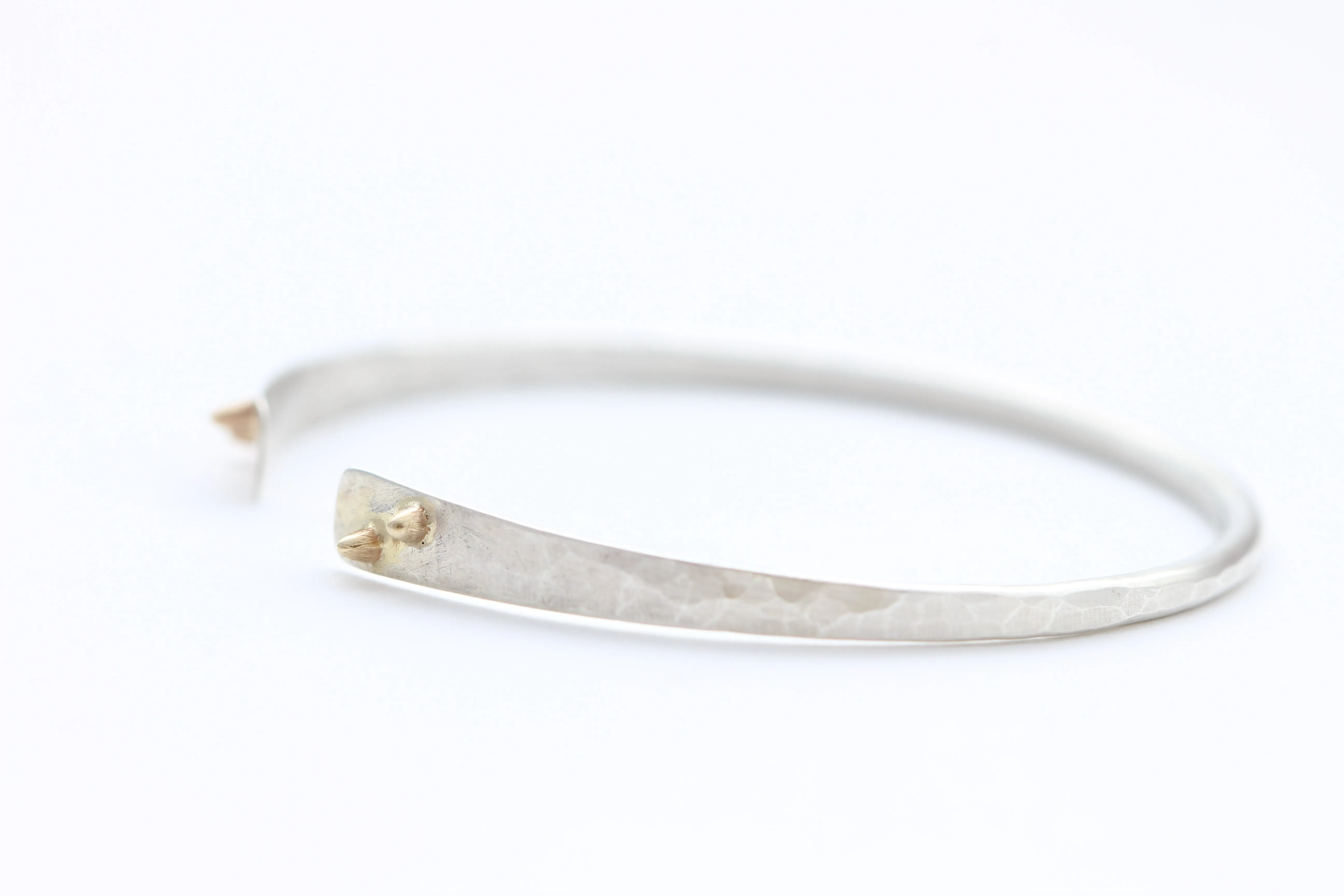 The Strong Mountains - Sterling silver bracelet with 14k yellow gold accents