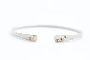 The Strong Mountains - Sterling silver bracelet with 14k yellow gold accents