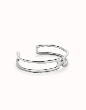 UNOde50 Double Sterling silver-plated Bracelet with White Topaz