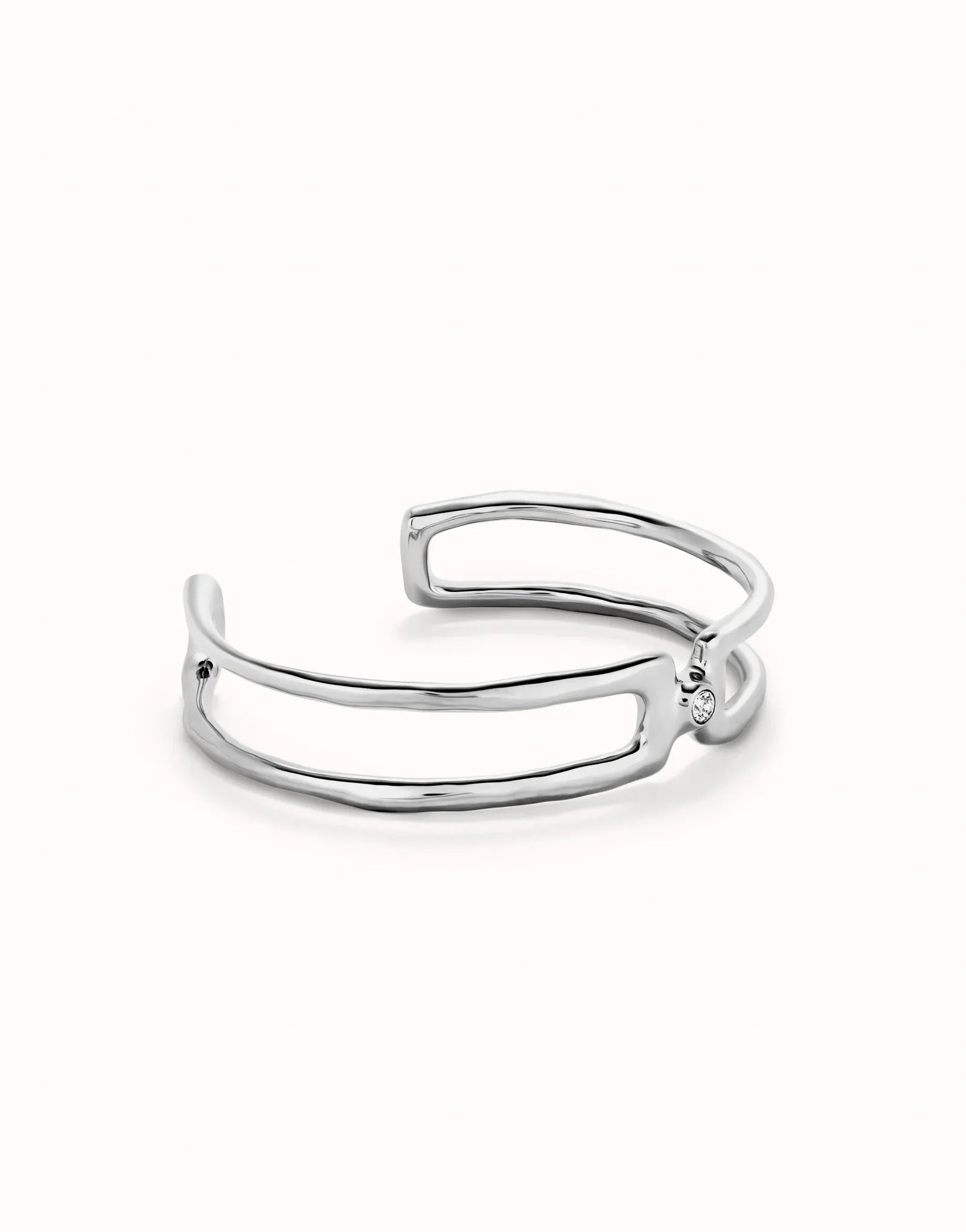 UNOde50 Double Sterling silver-plated Bracelet with White Topaz
