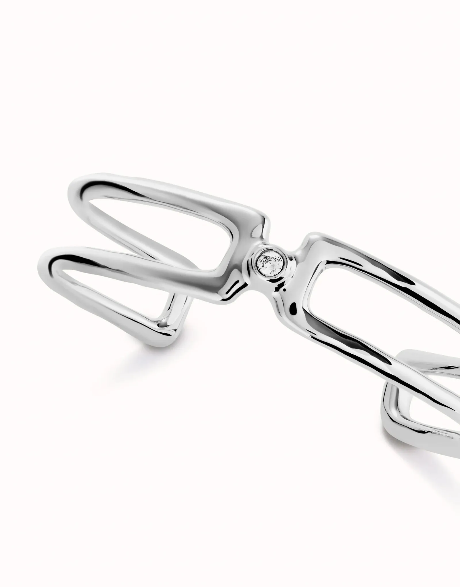 UNOde50 Double Sterling silver-plated Bracelet with White Topaz