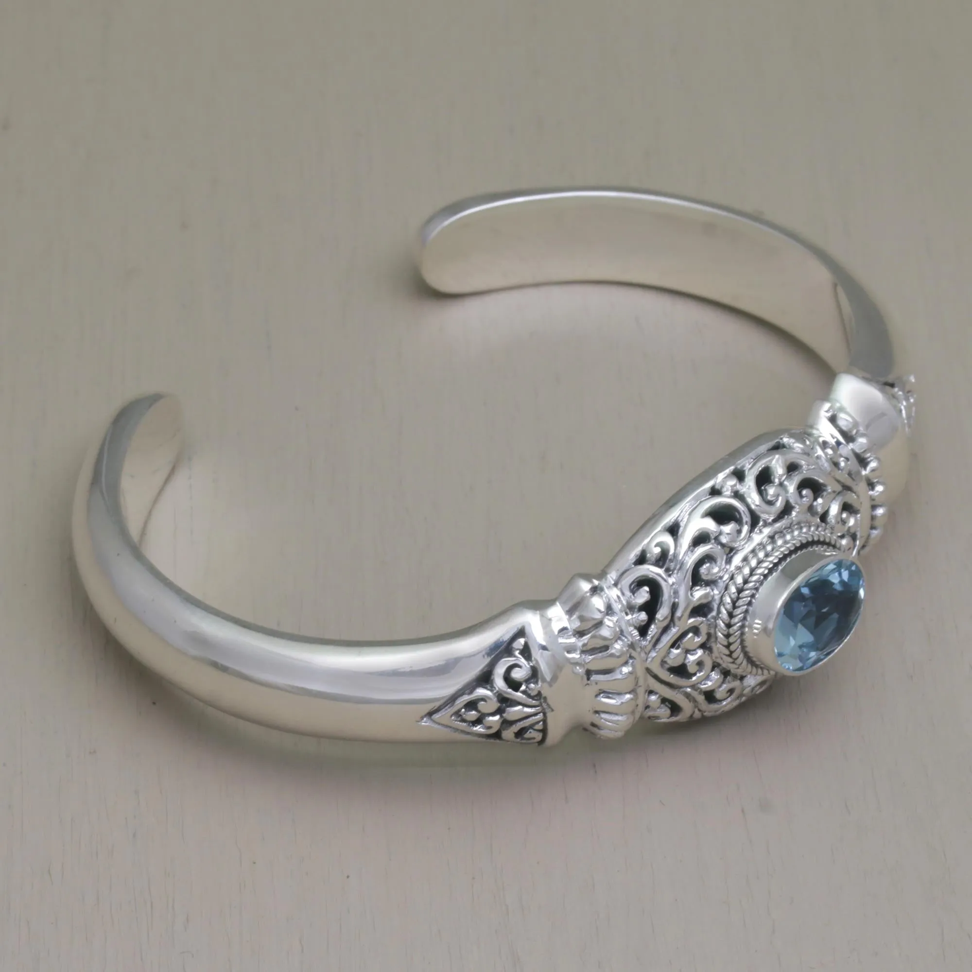Vine Temple Sterling Silver Cuff Bracelet